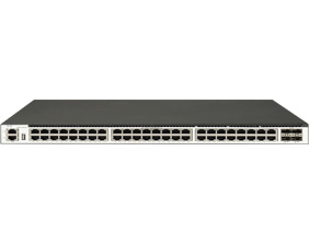 48 個(gè) 1GE Base-T 端口，4 個(gè) 10GE SFP+端口，三層以太網(wǎng)交換機(jī)